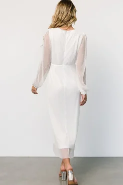 Baltic Born Devlyn Pleated Dress | White Shimmer