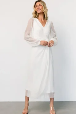 Baltic Born Devlyn Pleated Dress | White Shimmer