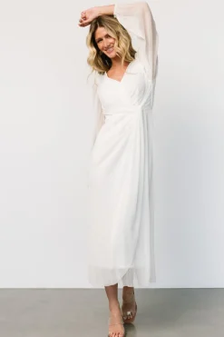 Baltic Born Devlyn Pleated Dress | White Shimmer