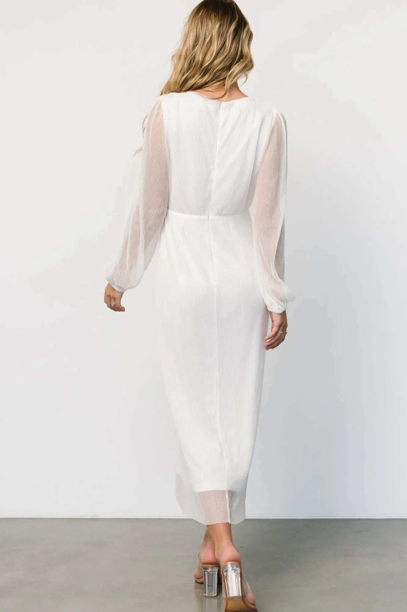 Baltic Born Devlyn Pleated Dress | White Shimmer