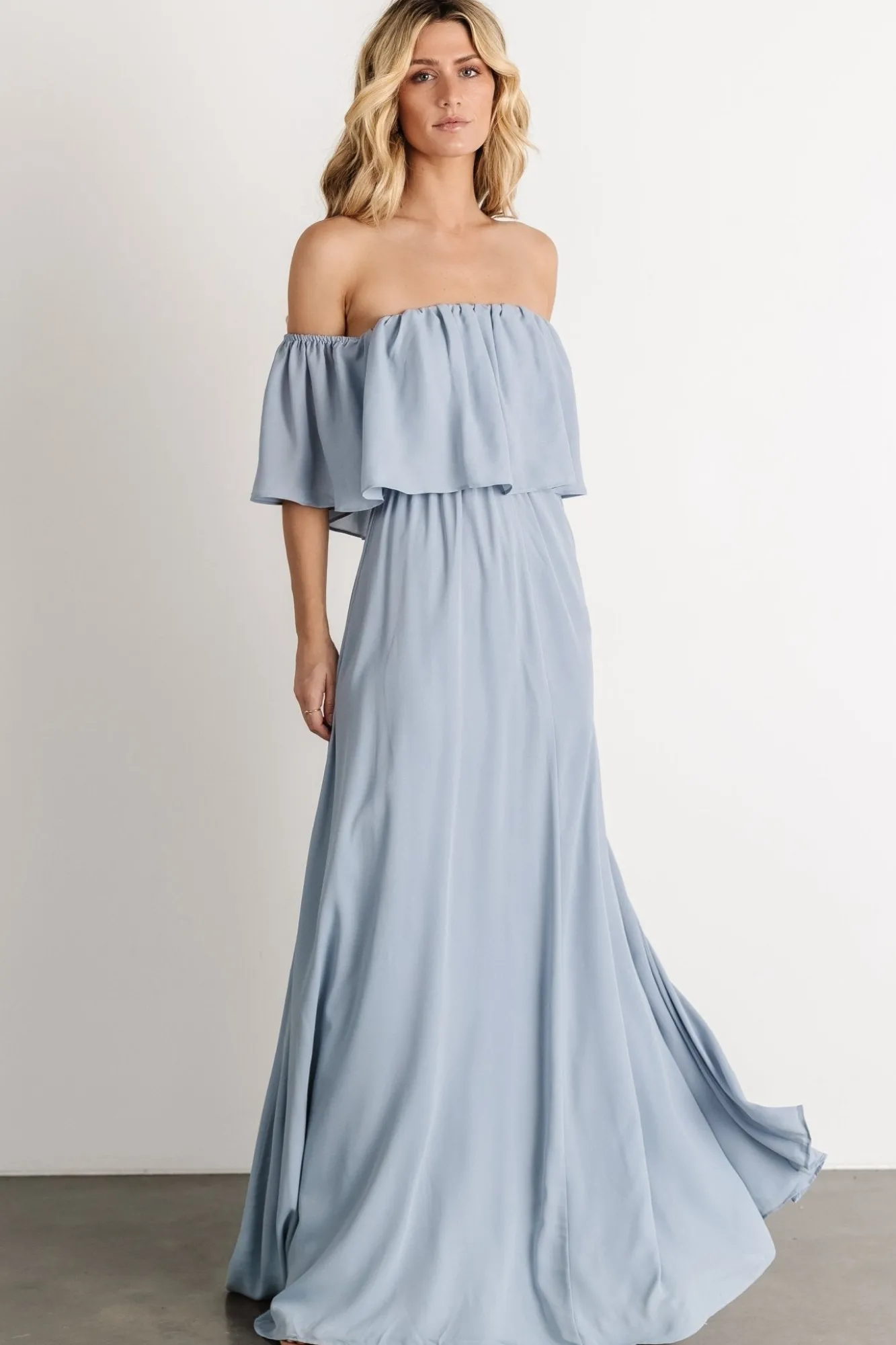 Baltic Born Diana Off Shoulder Maxi Dress | Light Blue