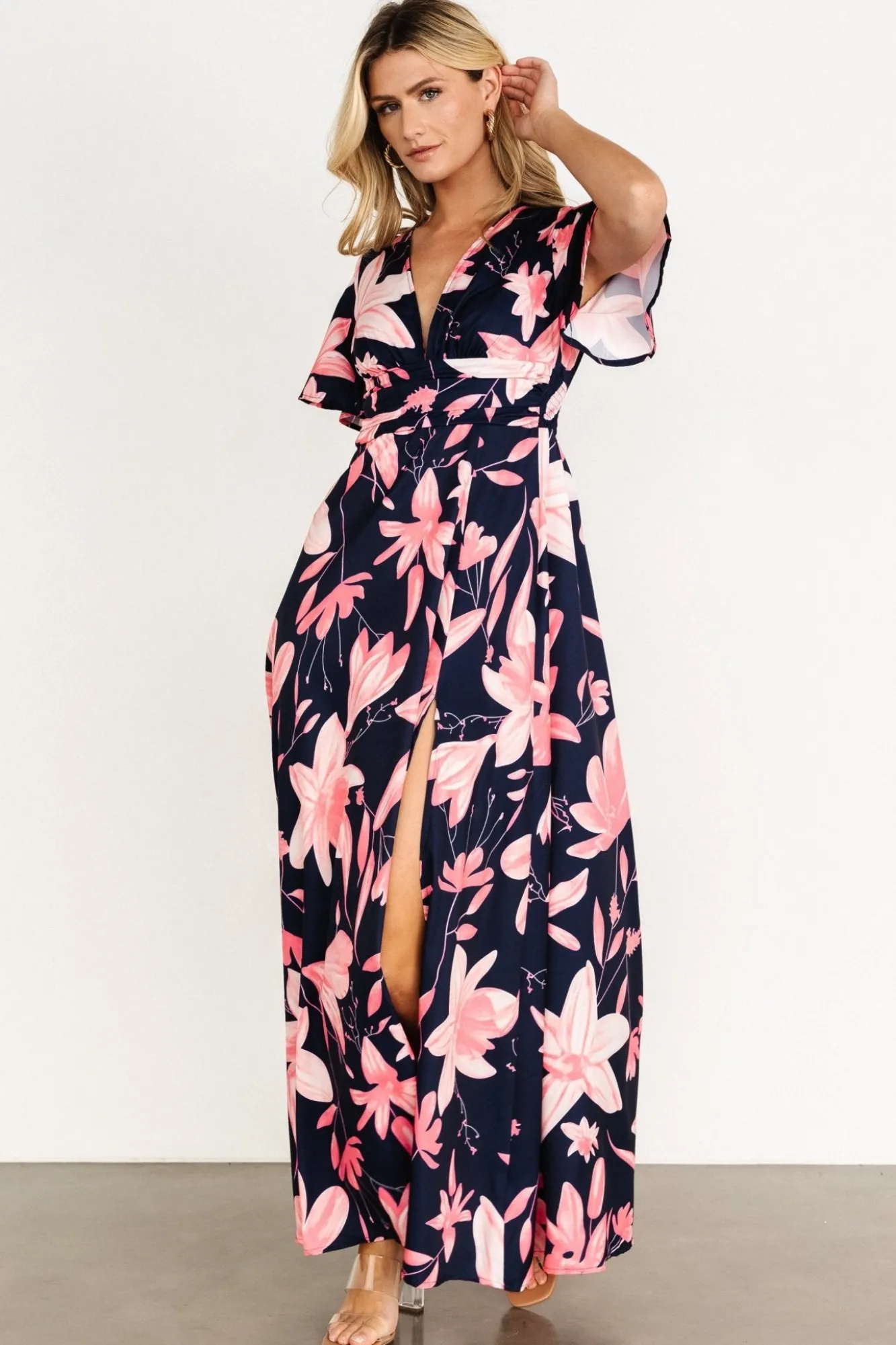 Baltic Born Dina Maxi Dress | Navy + Pink Floral