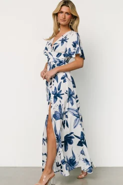 Baltic Born Dina Maxi Dress | White + Blue Floral