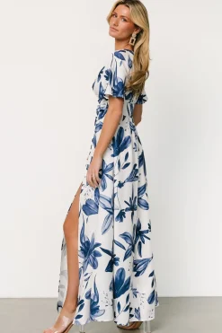 Baltic Born Dina Maxi Dress | White + Blue Floral
