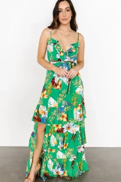 Baltic Born Dolores Ruffle Maxi Dress | Green Multi