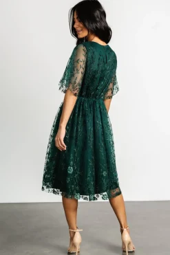 Baltic Born Duchess Tulle Dress | Dark Green Sparkle