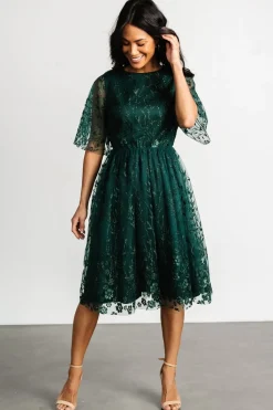 Baltic Born Duchess Tulle Dress | Dark Green Sparkle