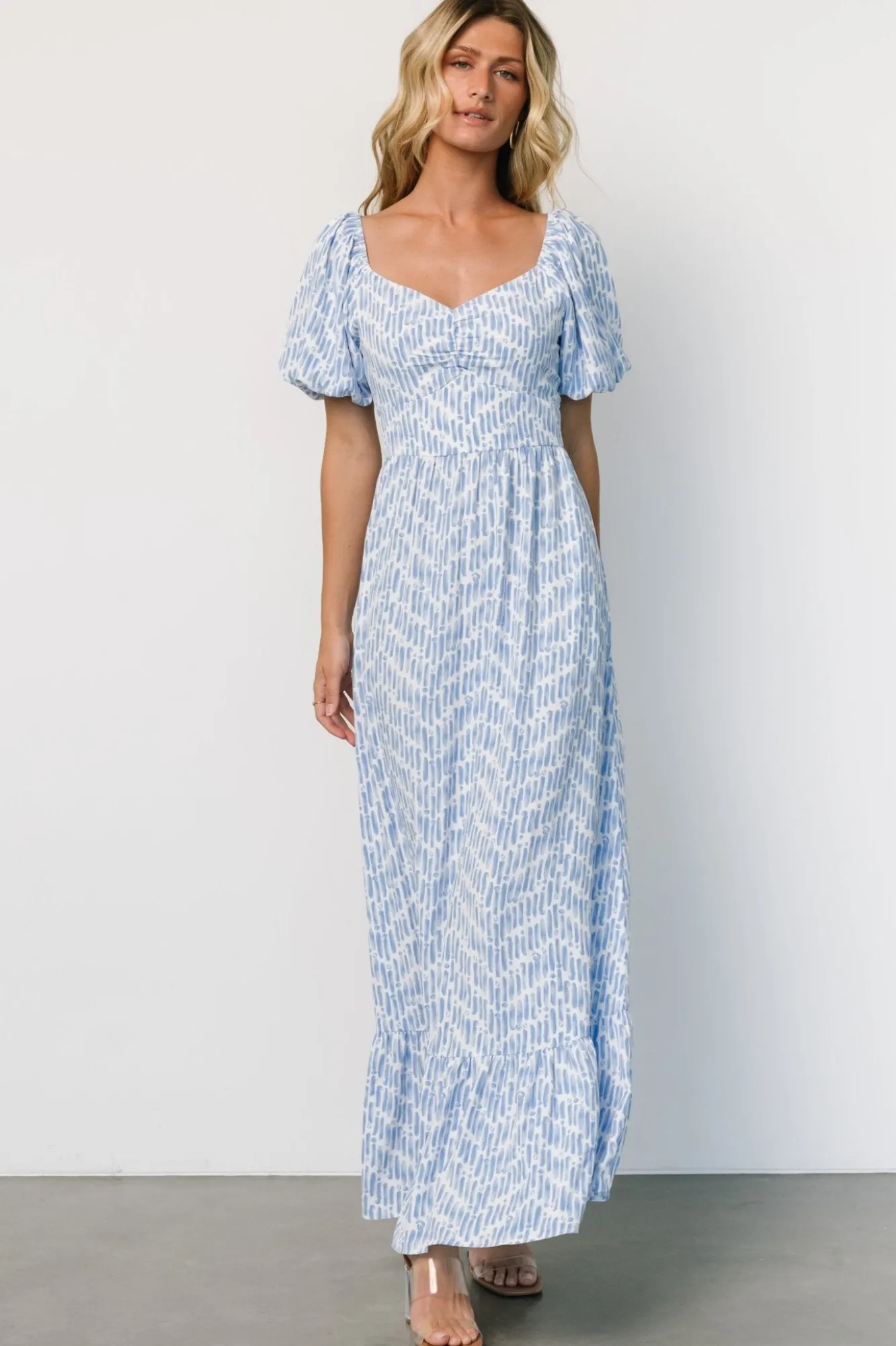 Baltic Born Durban Maxi Dress | Dusty Blue Print
