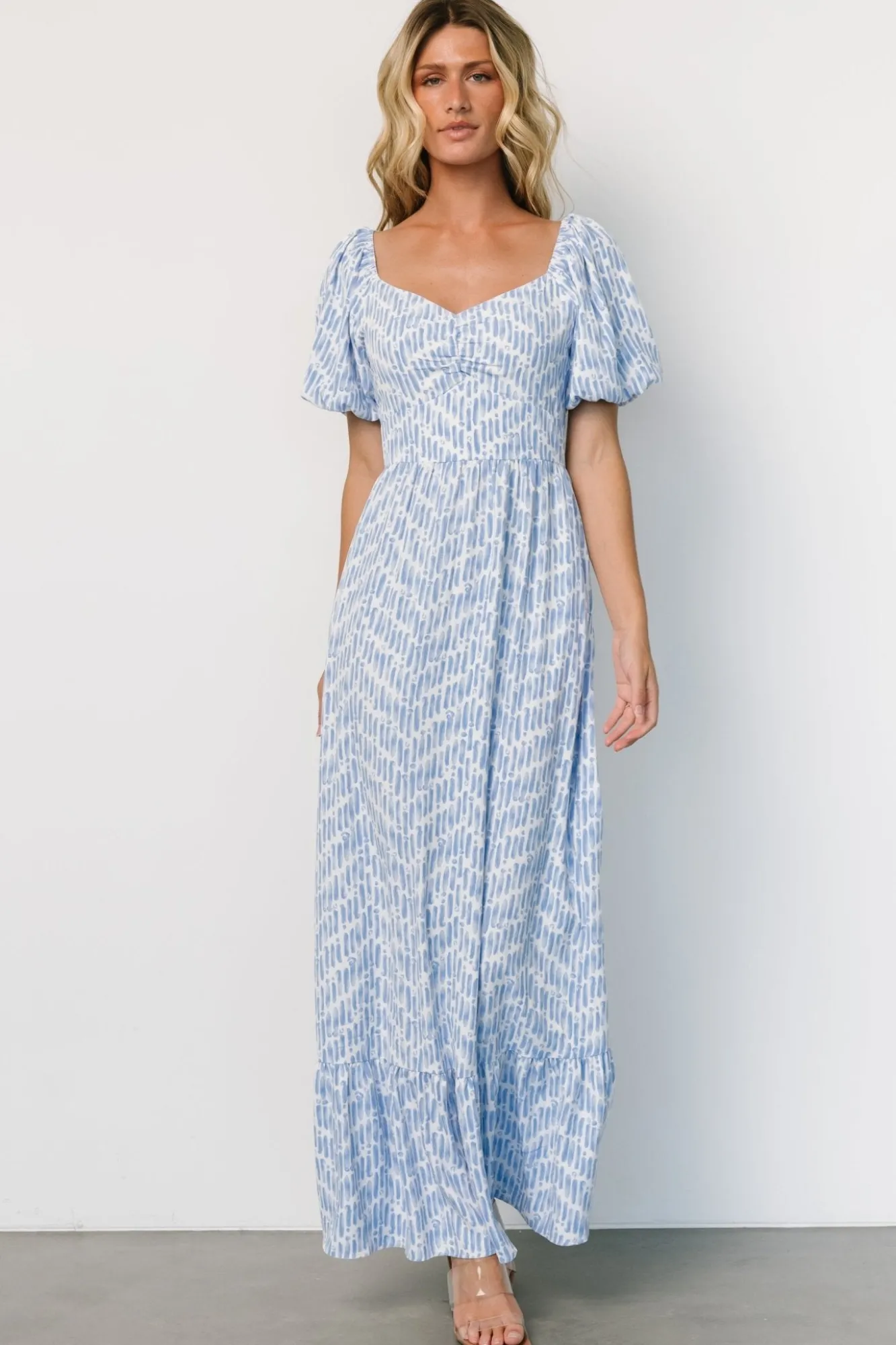 Baltic Born Durban Maxi Dress | Dusty Blue Print