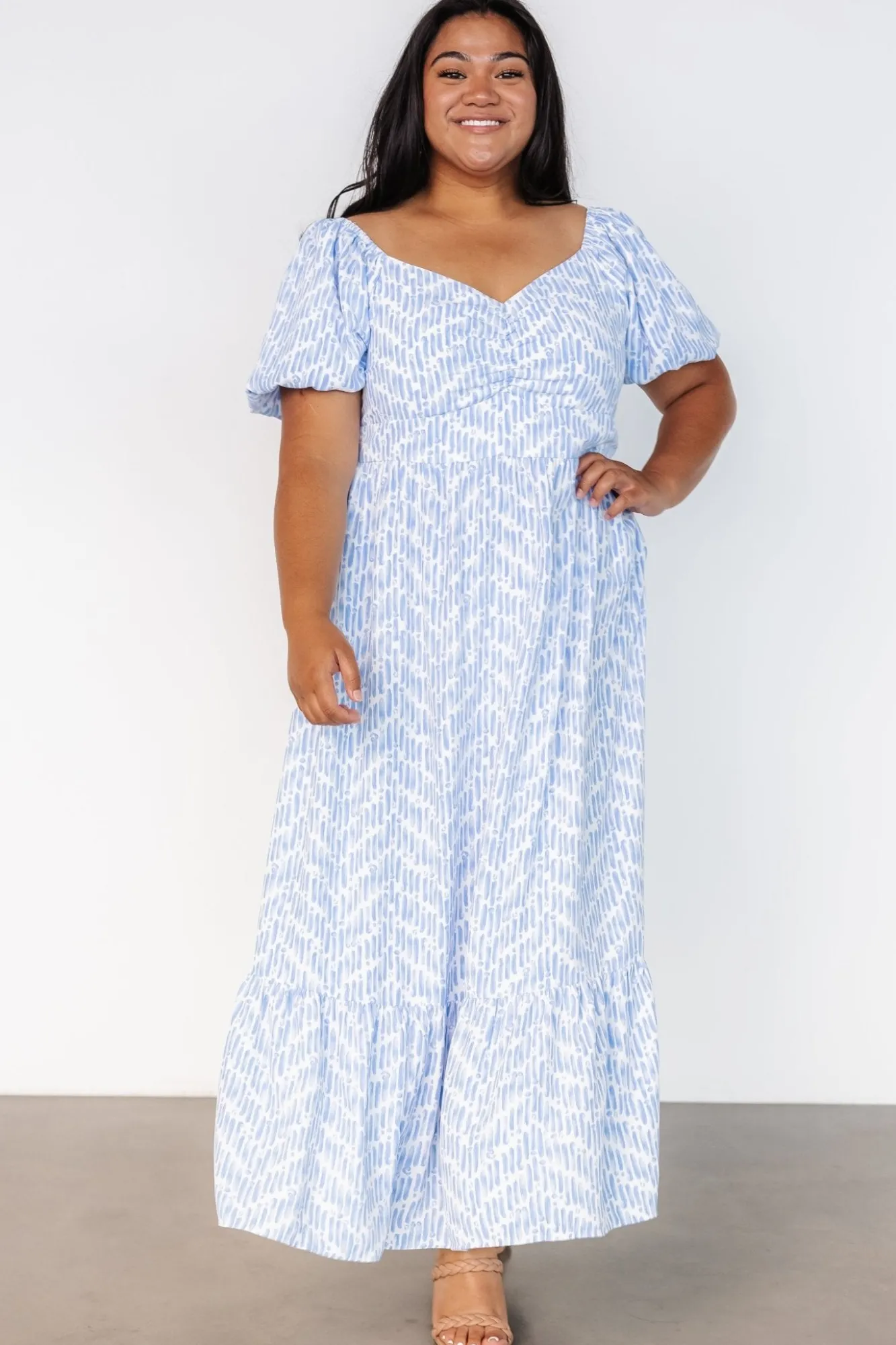 Baltic Born Durban Maxi Dress | Dusty Blue Print