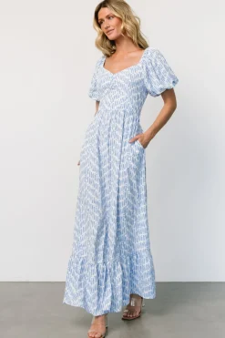 Baltic Born Durban Maxi Dress | Dusty Blue Print