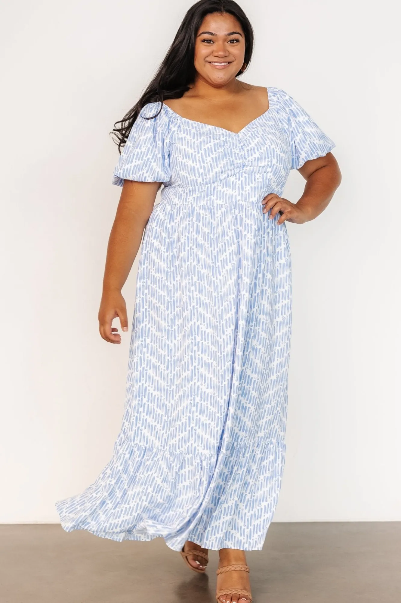 Baltic Born Durban Maxi Dress | Dusty Blue Print