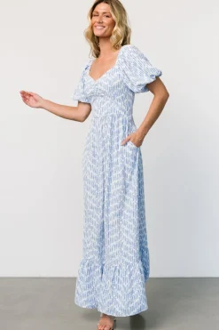 Baltic Born Durban Maxi Dress | Dusty Blue Print