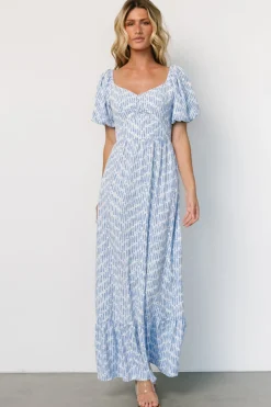 Baltic Born Durban Maxi Dress | Dusty Blue Print