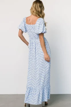 Baltic Born Durban Maxi Dress | Dusty Blue Print