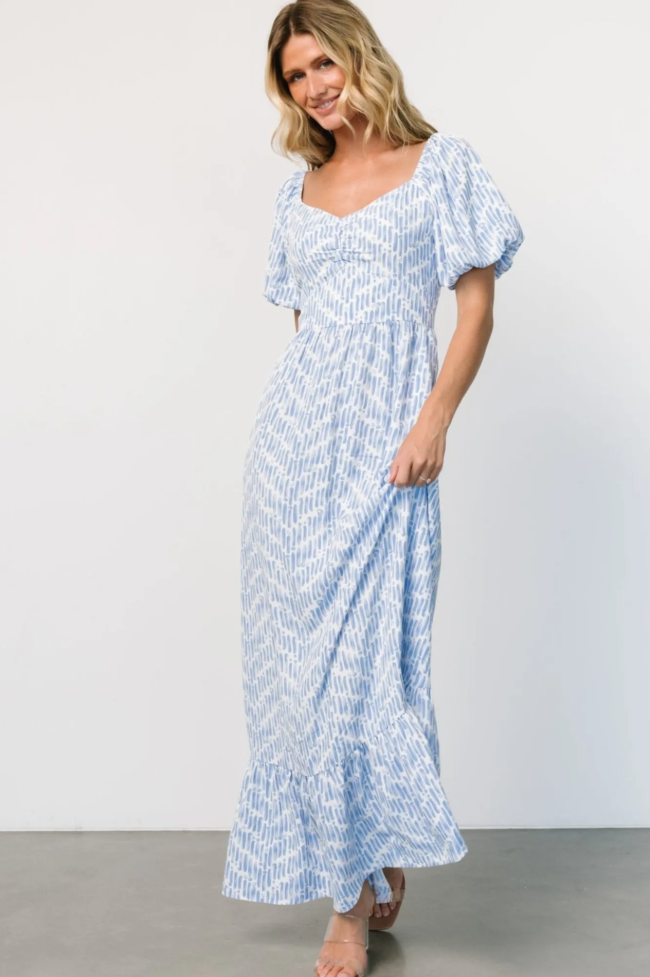 Baltic Born Durban Maxi Dress | Dusty Blue Print