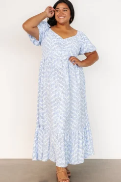Baltic Born Durban Maxi Dress | Dusty Blue Print