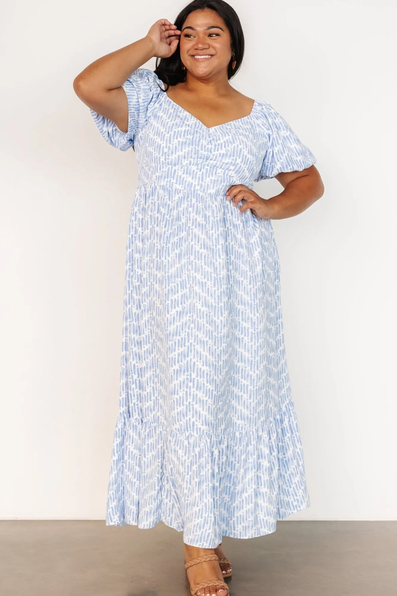 Baltic Born Durban Maxi Dress | Dusty Blue Print