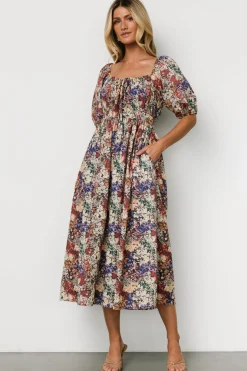 Baltic Born Eden Midi Dress | Black Multi Print
