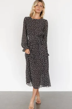 Baltic Born Edith Pleated Dress | Brown + Blue