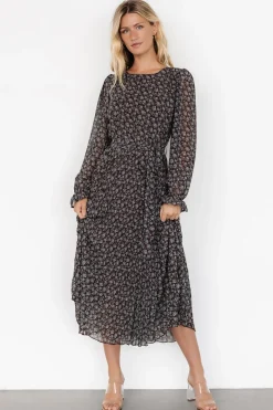Baltic Born Edith Pleated Dress | Brown + Blue
