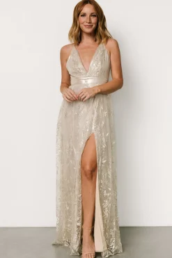 Baltic Born Eirena Sparkle Gown | Cream + Silver