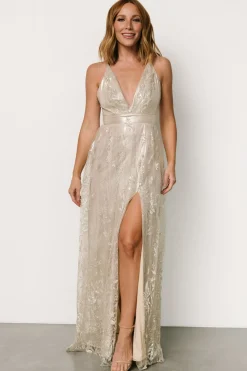 Baltic Born Eirena Sparkle Gown | Cream + Silver