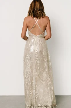 Baltic Born Eirena Sparkle Gown | Cream + Silver