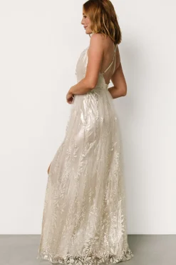 Baltic Born Eirena Sparkle Gown | Cream + Silver