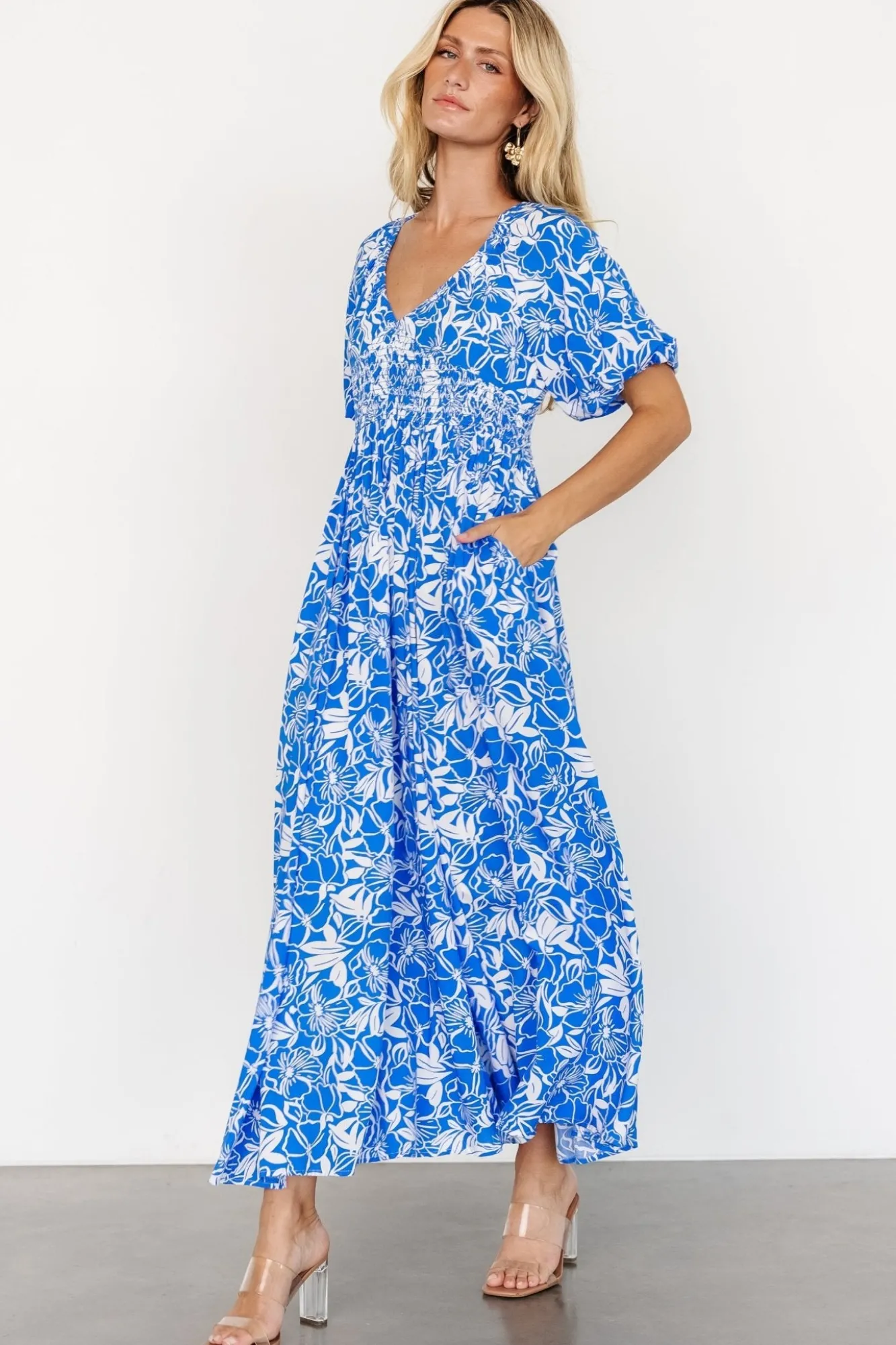 Baltic Born Elaine Maxi Dress | Blue + White