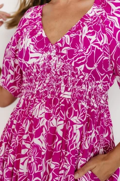 Baltic Born Elaine Maxi Dress | Magenta + White