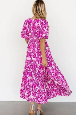 Baltic Born Elaine Maxi Dress | Magenta + White
