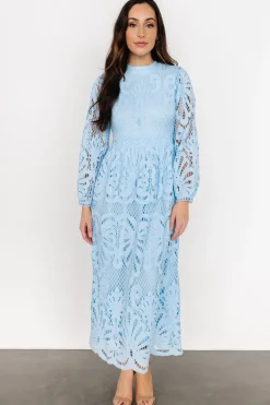 Baltic Born Eldora Lace Midi Dress | Light Blue