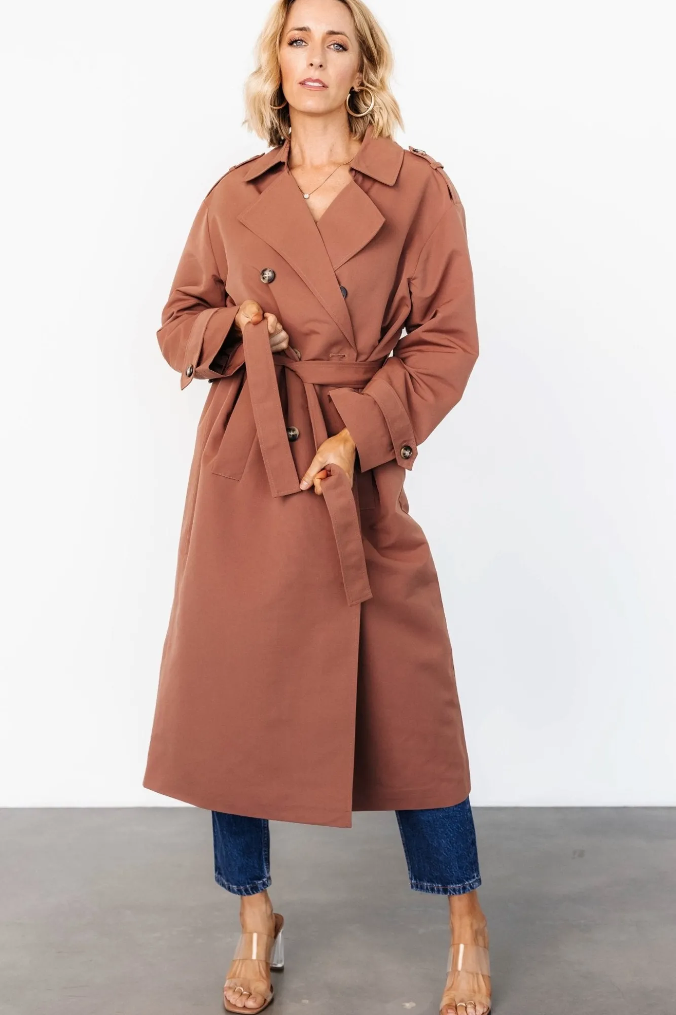 Baltic Born Elias Trench Coat | Warm Brown