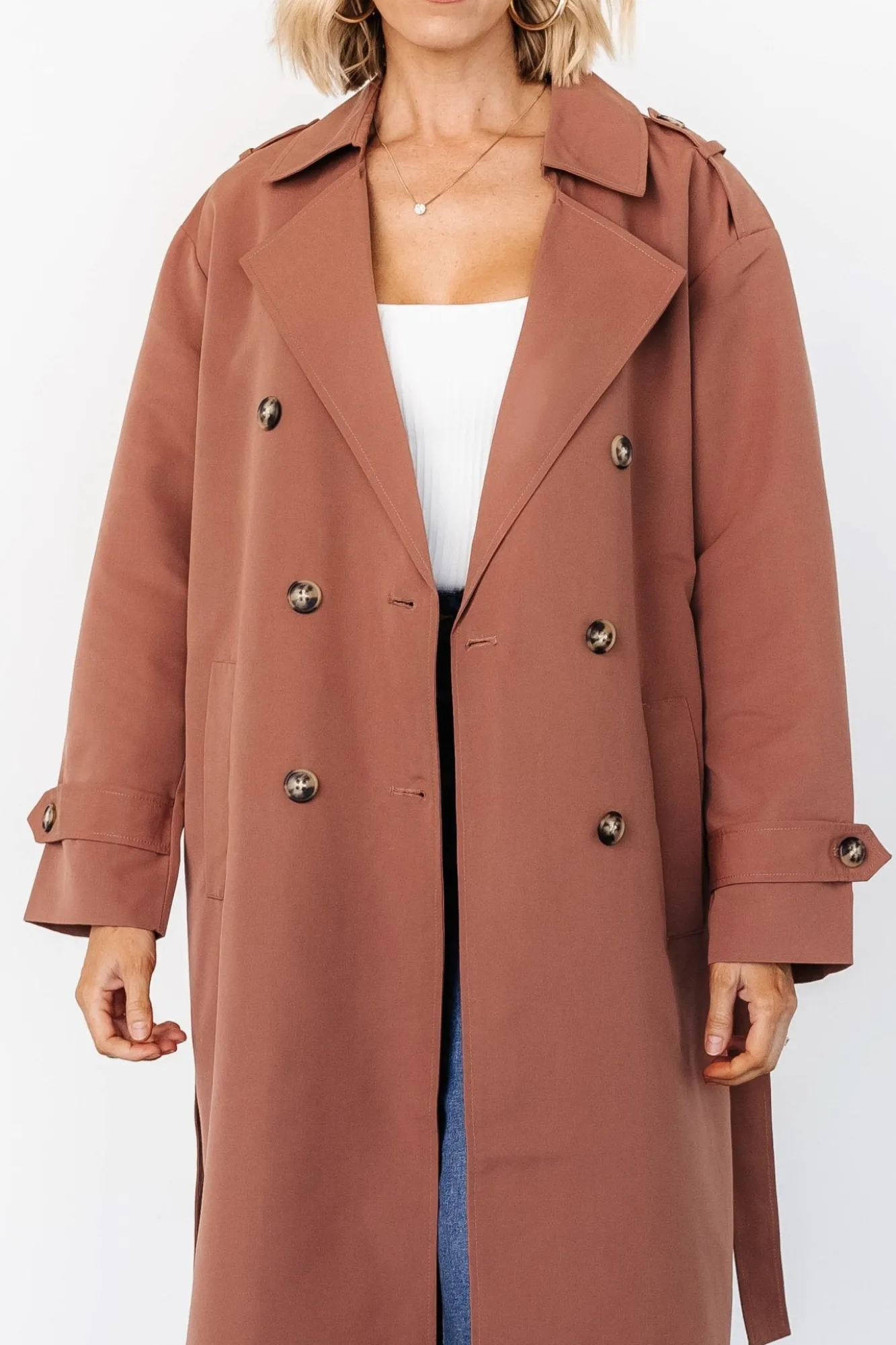 Baltic Born Elias Trench Coat | Warm Brown