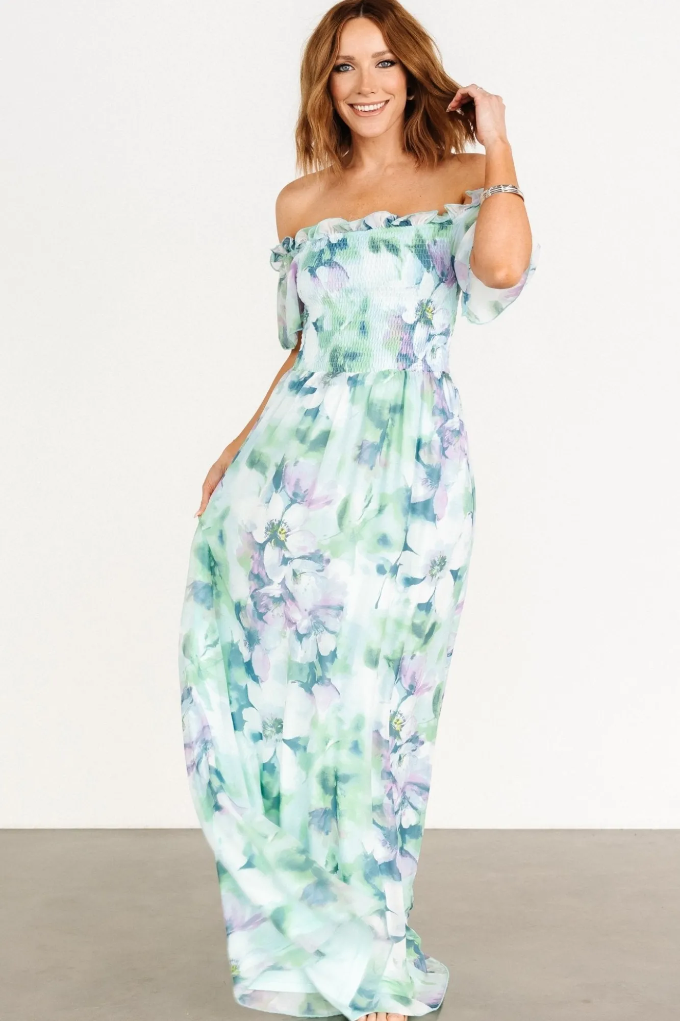Baltic Born Elina Maxi Dress | Blue + Green Multi Floral
