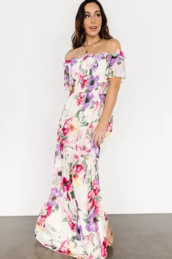 Baltic Born Elina Maxi Dress | Ivory + Pink Multi Floral