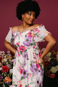 Baltic Born Elina Maxi Dress | Ivory + Pink Multi Floral