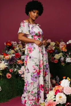 Baltic Born Elina Maxi Dress | Ivory + Pink Multi Floral