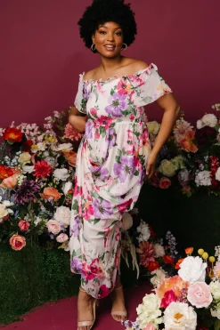 Baltic Born Elina Maxi Dress | Ivory + Pink Multi Floral