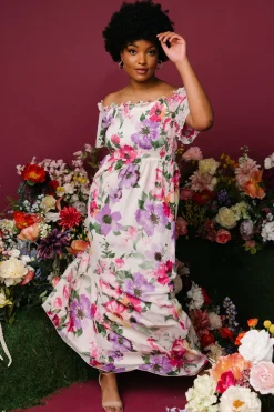 Baltic Born Elina Maxi Dress | Ivory + Pink Multi Floral