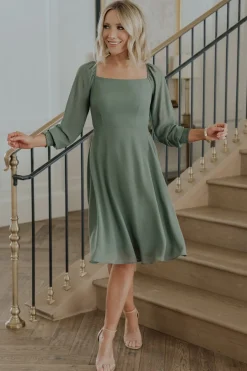 Baltic Born Elise Short Dress | Dark Sage