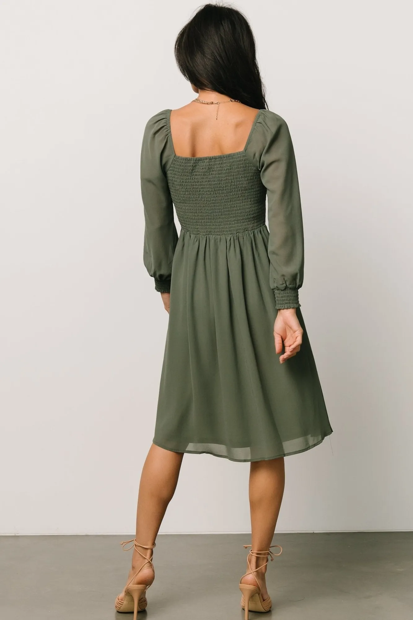 Baltic Born Elise Short Dress | Dark Sage