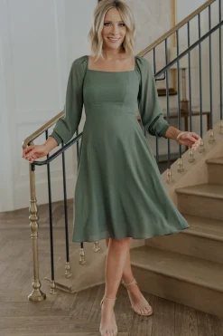 Baltic Born Elise Short Dress | Dark Sage