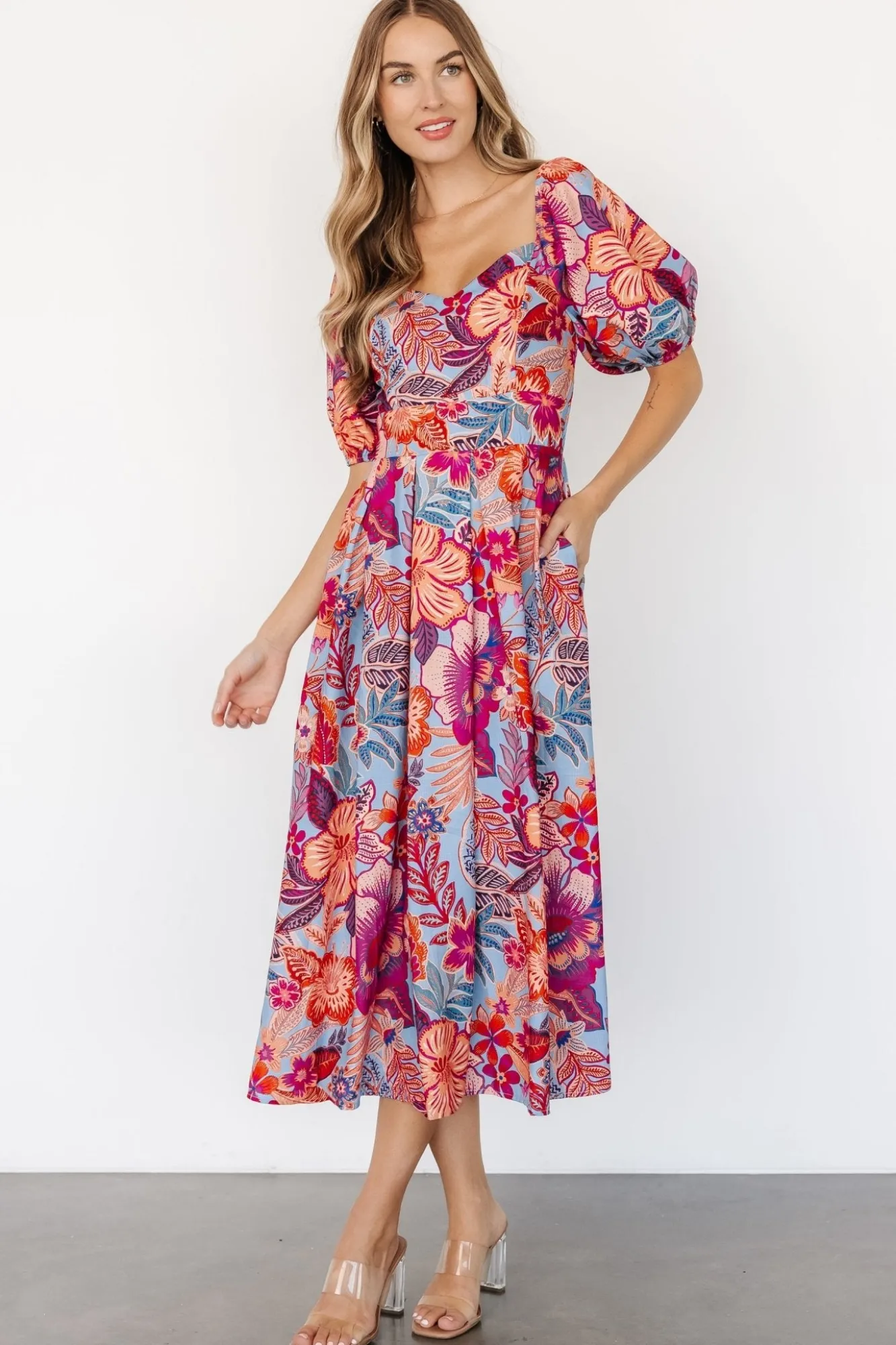 Baltic Born Elisha Midi Dress | Blue + Multi Floral
