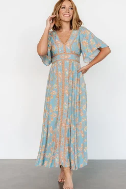 Baltic Born Elissa Maxi Dress | Dusty Blue Floral