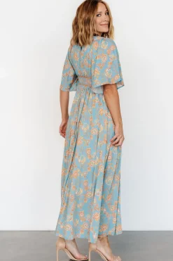 Baltic Born Elissa Maxi Dress | Dusty Blue Floral
