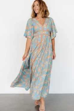 Baltic Born Elissa Maxi Dress | Dusty Blue Floral