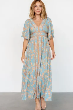 Baltic Born Elissa Maxi Dress | Dusty Blue Floral