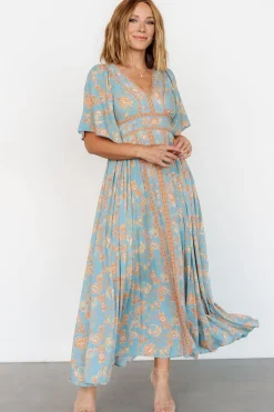 Baltic Born Elissa Maxi Dress | Dusty Blue Floral